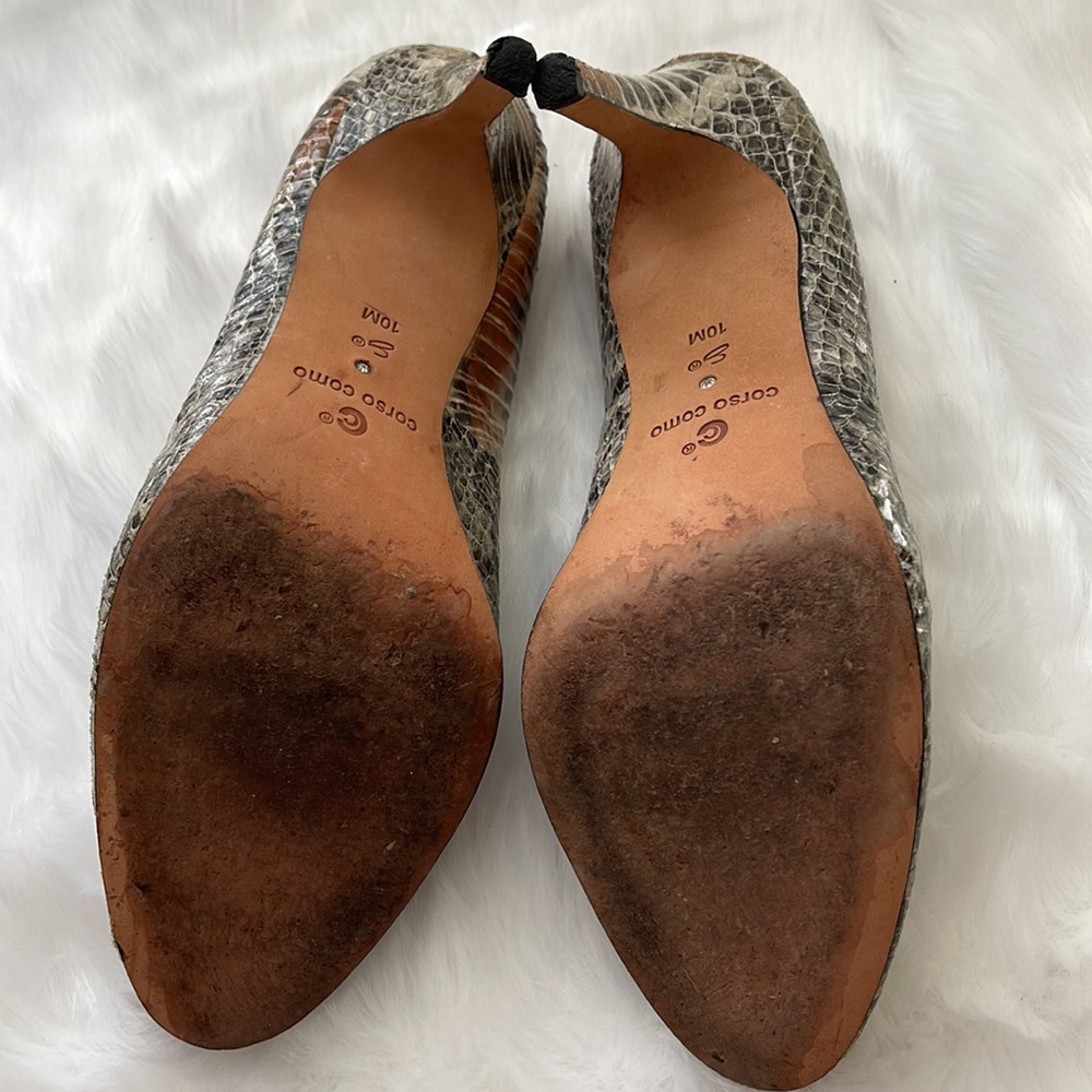 💼 Snakeskin  Heels ~ Very Nice Condition ~ Size 10M - Picture 5 of 6